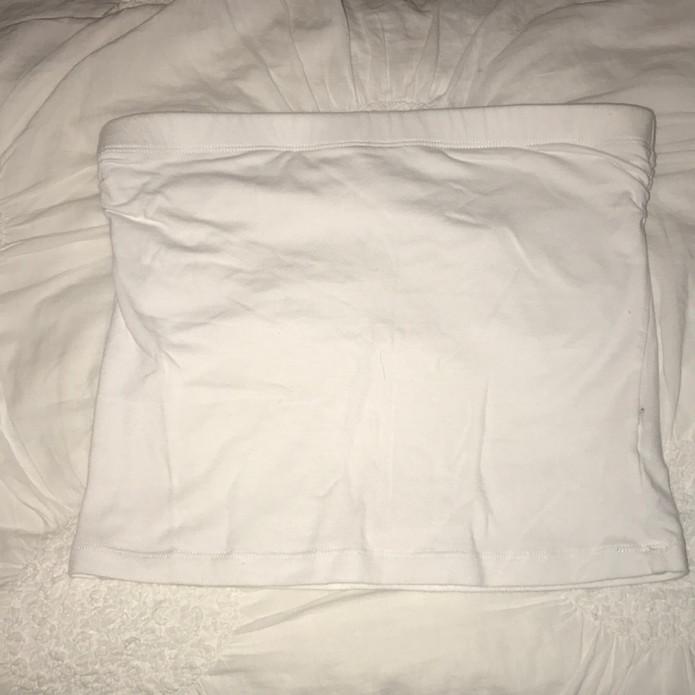 White cropped tube top